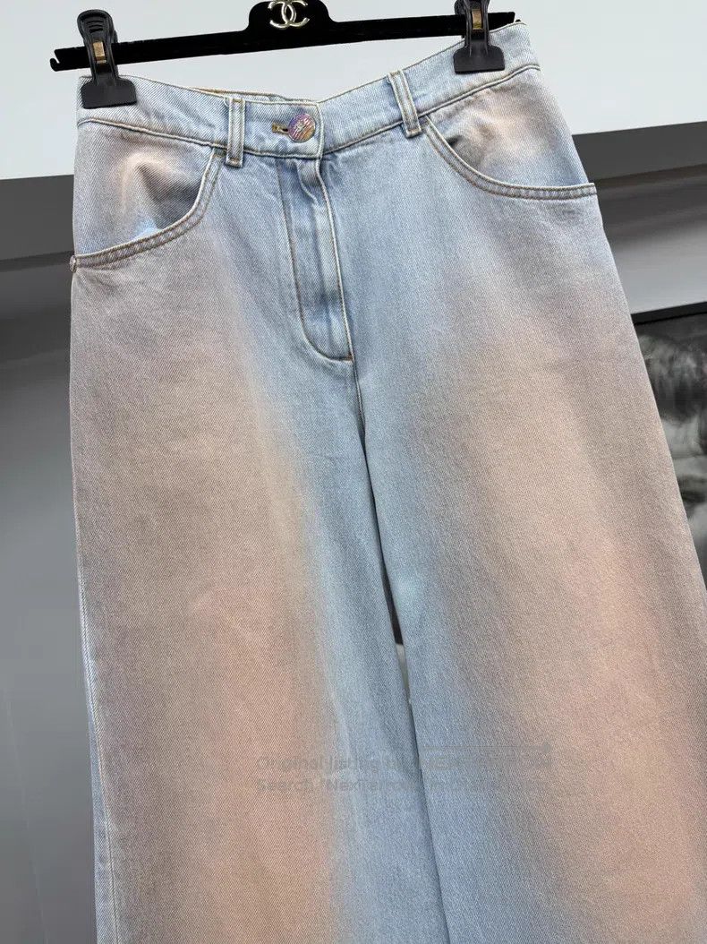 Chanel Chanel Orange gradient wide-leg jeans Size 24" / US 00 / IT 34 - 2 Thumbnail