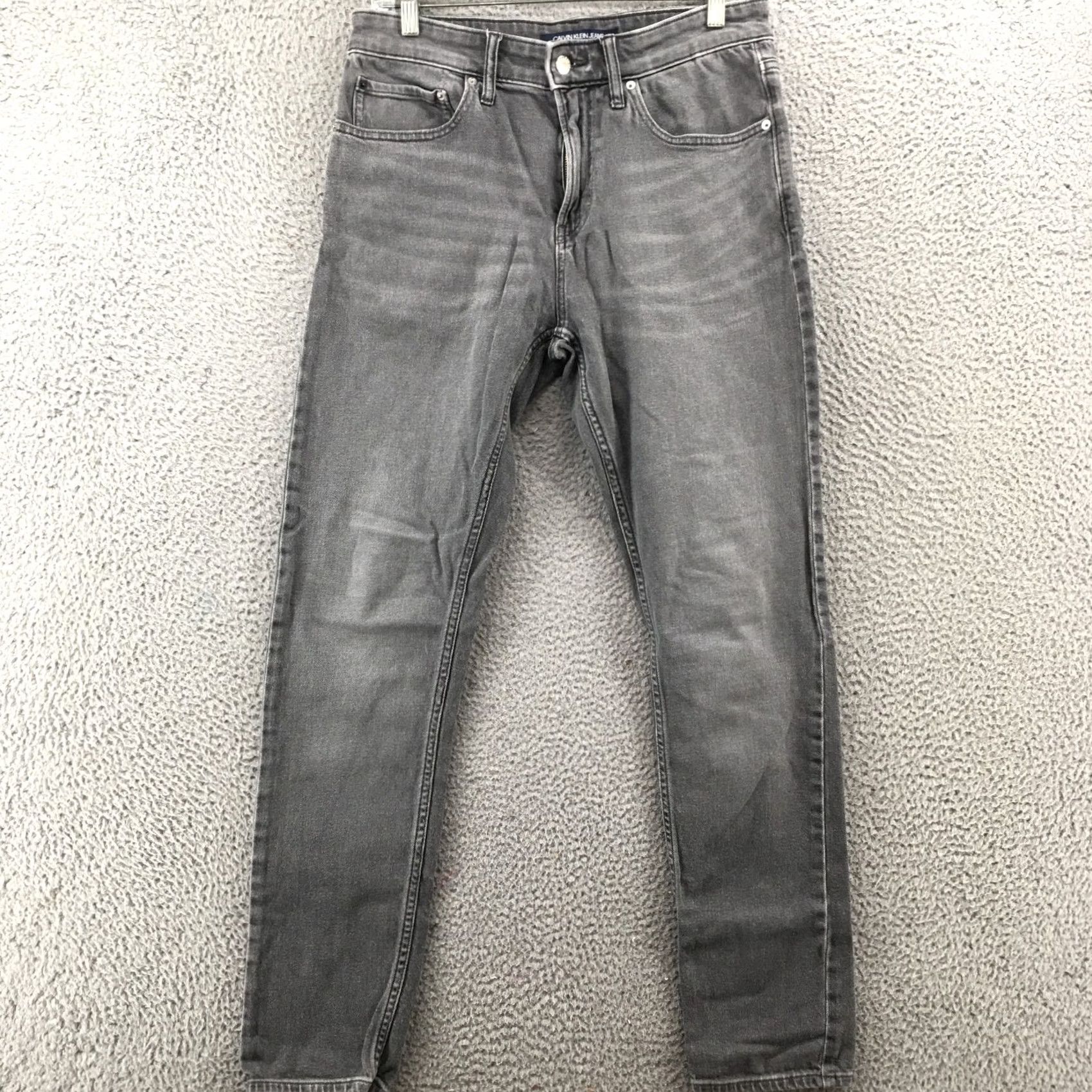 Calvin Klein Calvin Klein Skinny Jeans Mens 31 Gray Pocket Mid Rise Zip Denim 5-Pocket Regular Jeans Mens 31x29 Size US 31 - 2 Thumbnail