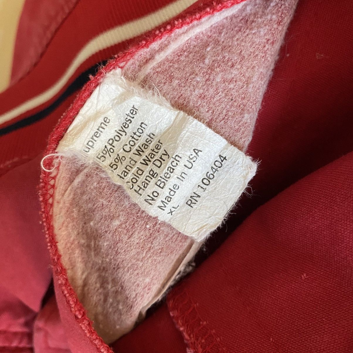 Supreme Vintage Supreme Varsity Script Jacket Red White 2004 Size US XL / EU 56 / 4 - 6 Thumbnail