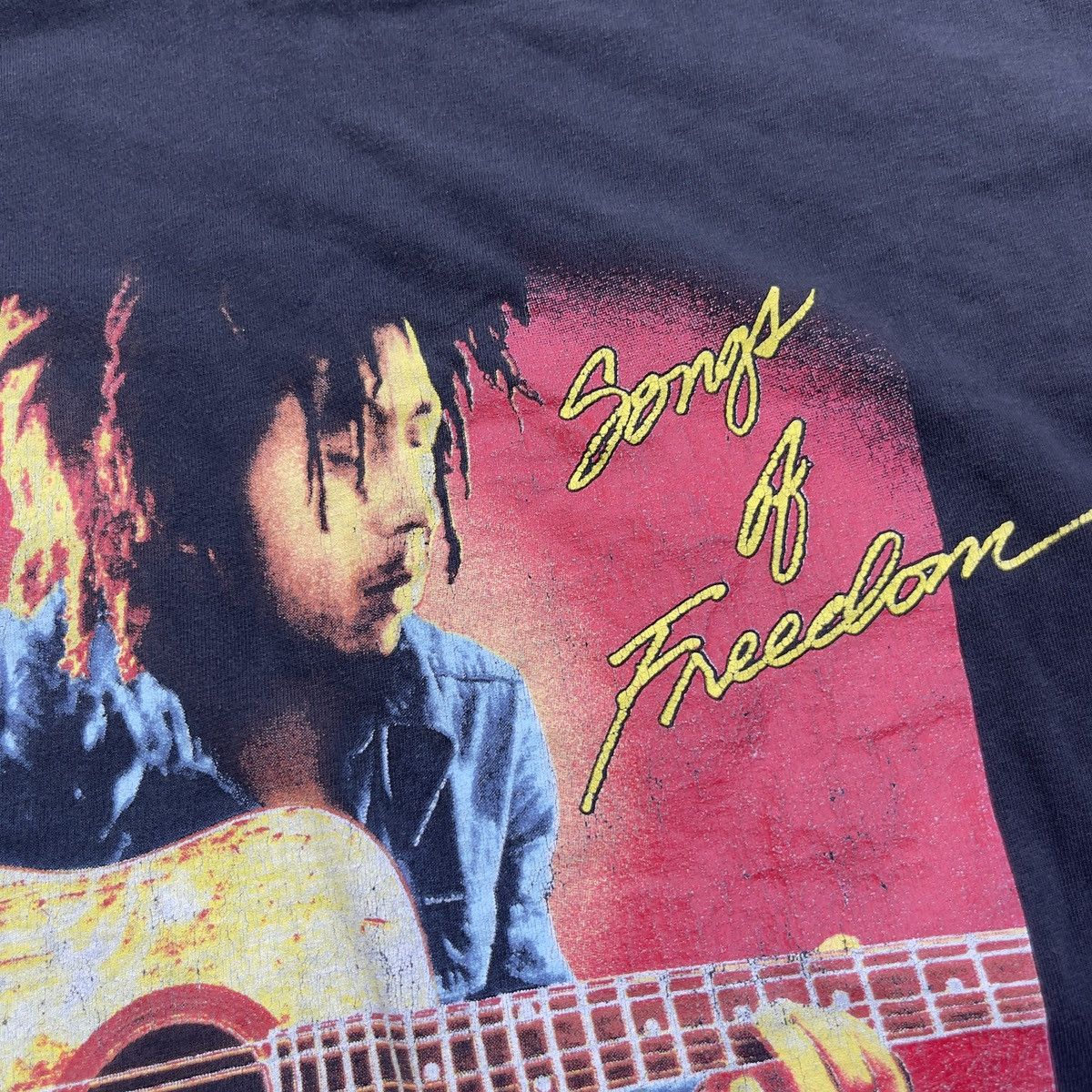 Bob Marley × Vintage Vintage 90s BOB MARLEY SONGS OF FREEDOM Single Stitch Shirt Size US XL / EU 56 / 4 - 3 Thumbnail