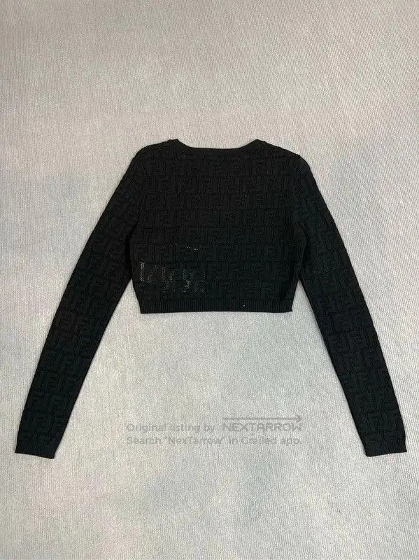 Fendi Fendi Black Wool Cropped Sweater for Women . Size S / US 4 / IT 40 - 2 Thumbnail