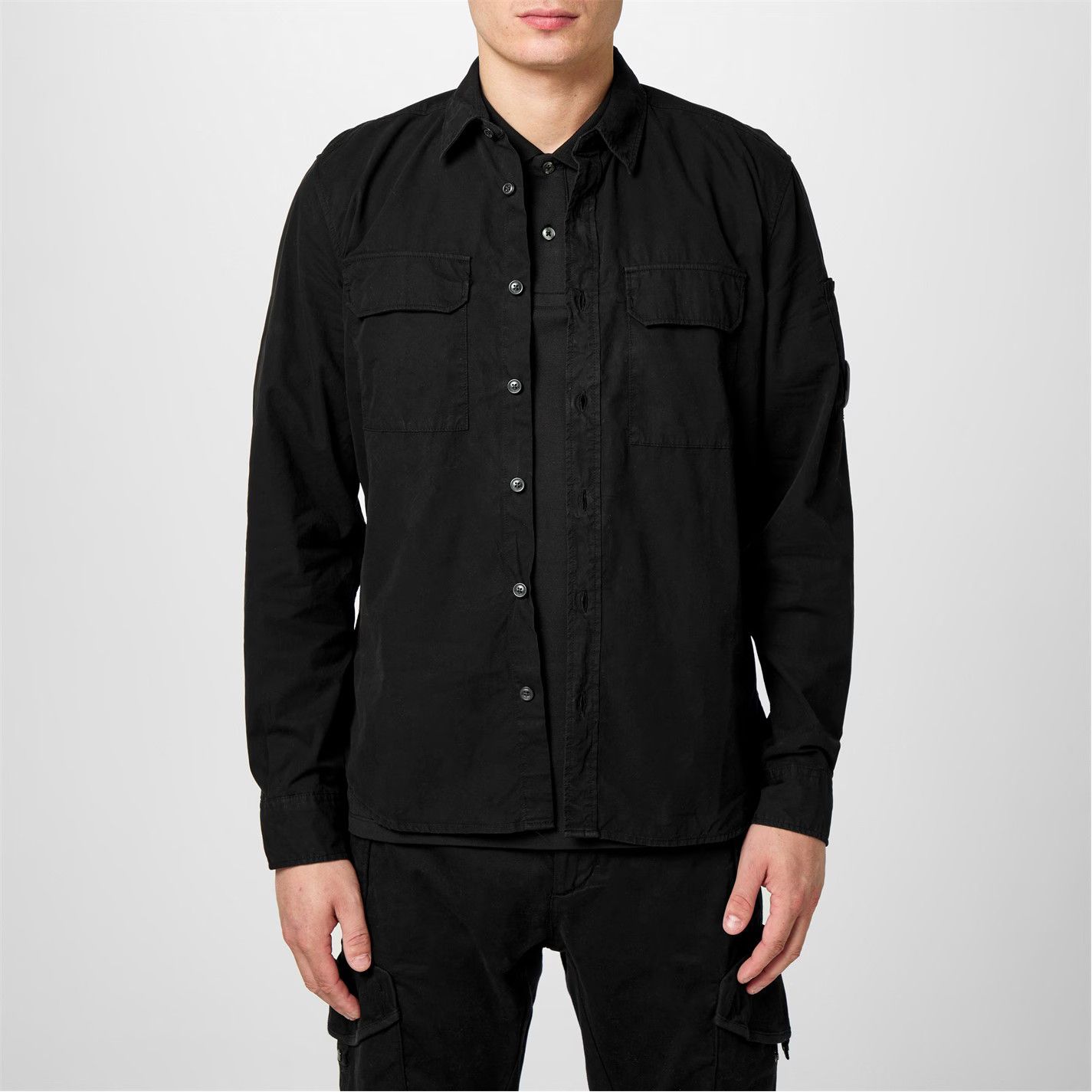 C.P. Company o1g2r1mq0426 Lens Double Chest Overshirt in Black Size US S / EU 44-46 / 1 - 3 Thumbnail