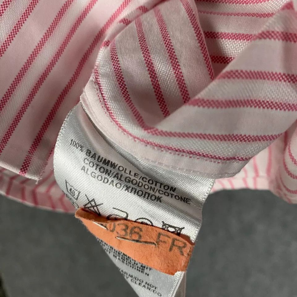 Hugo Boss Hugo Boss Dress Shirt Men's 15.5 39 Long Sleeve Striped Pink Size US M / EU 48-50 / 2 - 5 Thumbnail