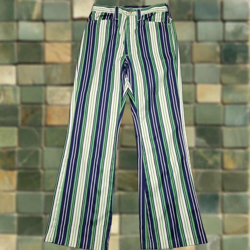 Wrangler VTG Wrangler Pants Women 11 Chino Flare Striped 26x30 Multicolor USA Retro Gently Used Womens Size 32" / US 10 / IT 46 - 1 Thumbnail
