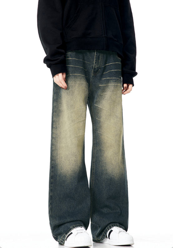 Japanese Brand × Jean Retro washed straight loose casual versatile cleanfit jeans Size US 32 / EU 48 - 5 Thumbnail