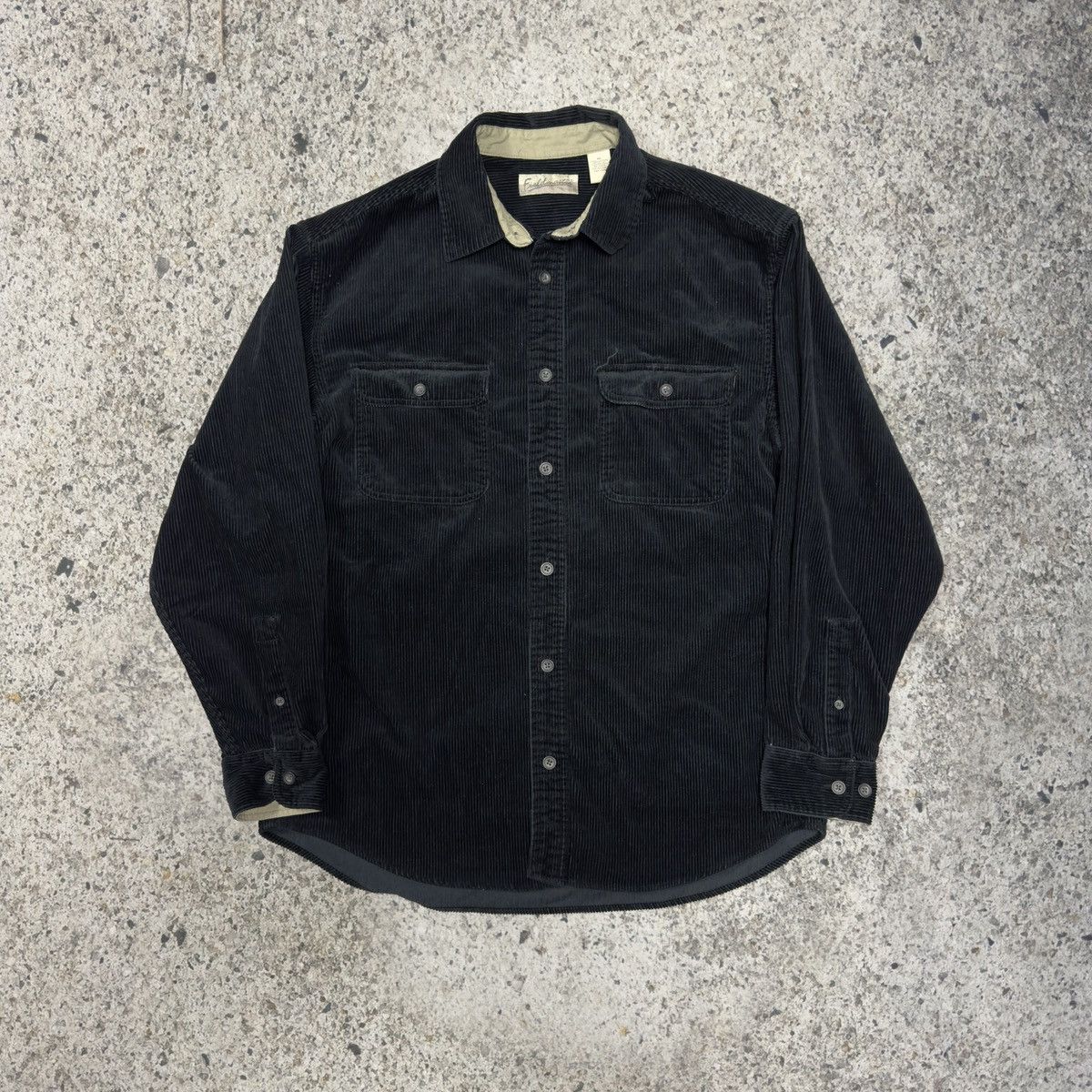 Vintage Fieldmaster Black Corduroy Button Over Shirt