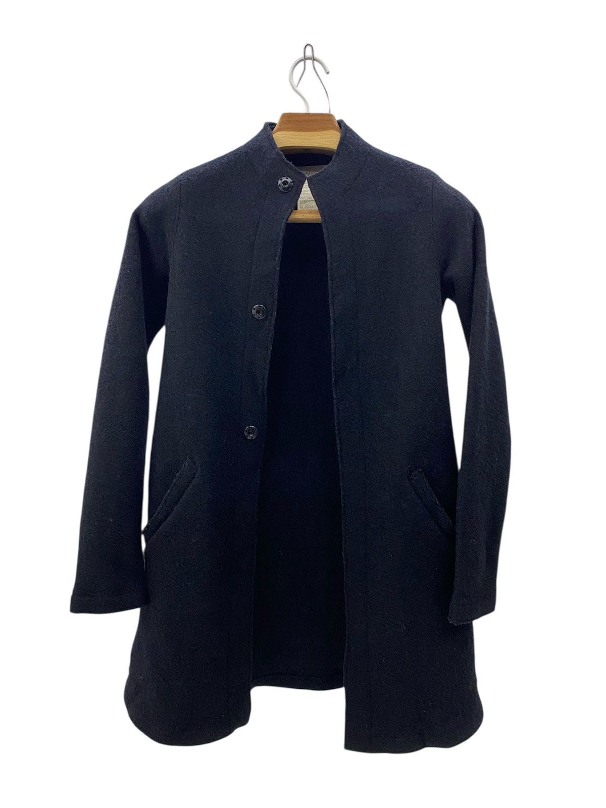 Yohji Yamamoto Vtg Yohji Yamamoto signature AW05 black felted wool coat Size S / US 4 / IT 40 - 1 Thumbnail