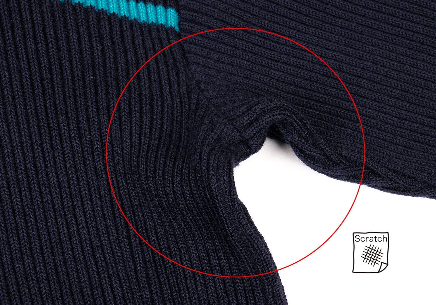 Issey Miyake Wool Ribbed Knit Sweater in Navy and Light Blue, Size M Size US M / EU 48-50 / 2 - 4 Thumbnail