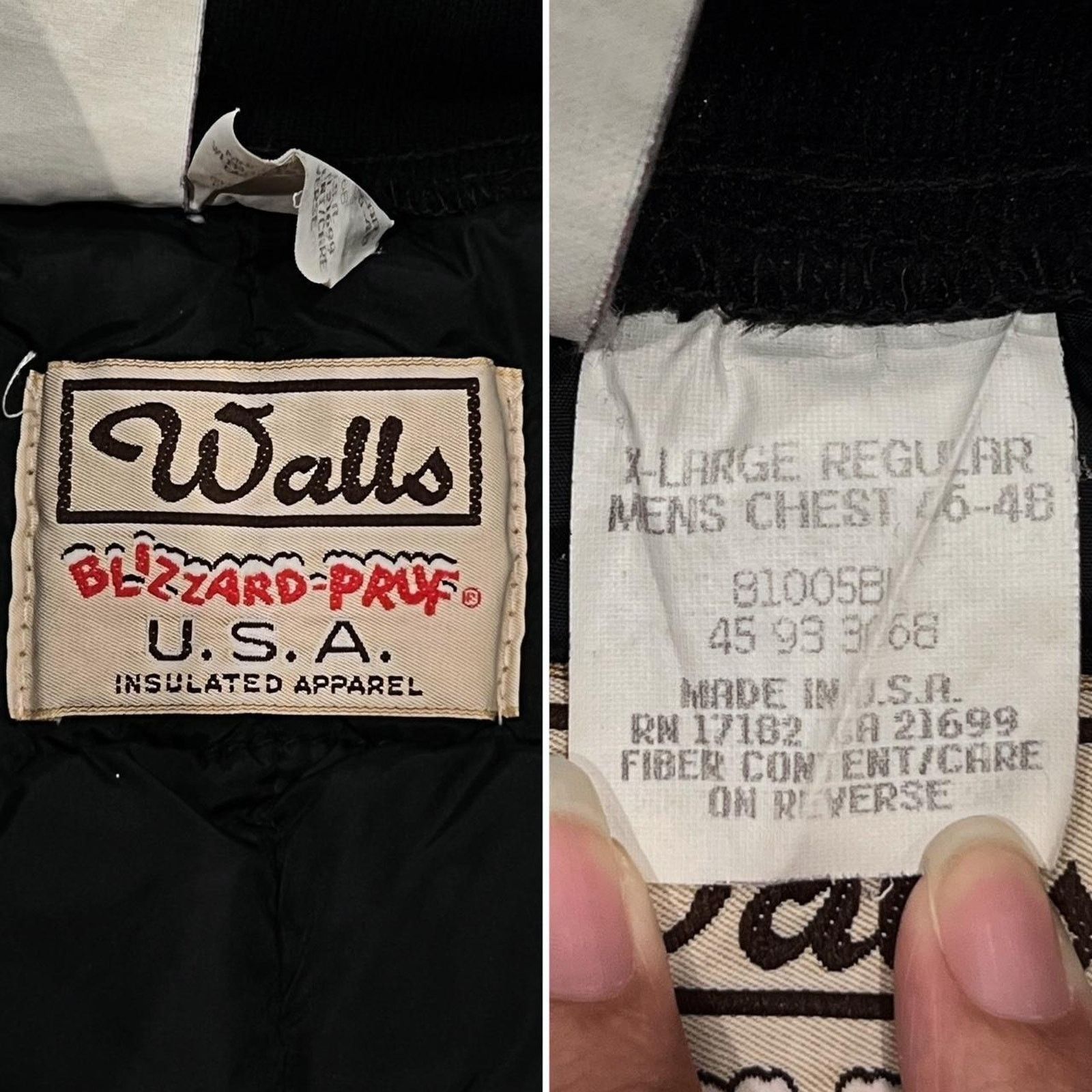 Walls Walls (Vintage) Black Full-Zip Quilted Puffer Vest Size US XL / EU 56 / 4 - 4 Thumbnail