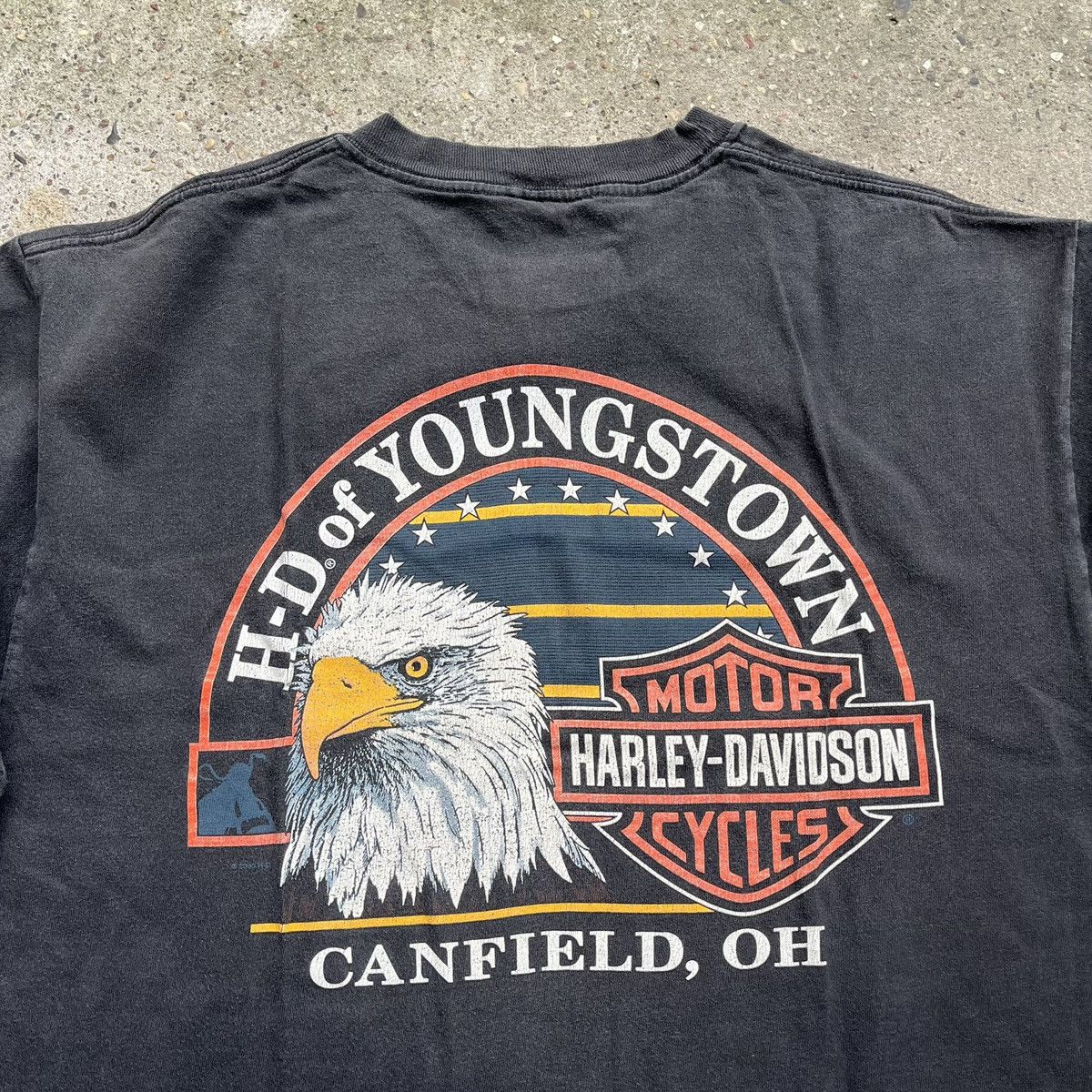 Harley Davidson × Vintage Harley Davidson 2000 washed flame fire vintage tshirt Size US M / EU 48-50 / 2 - 2 Thumbnail