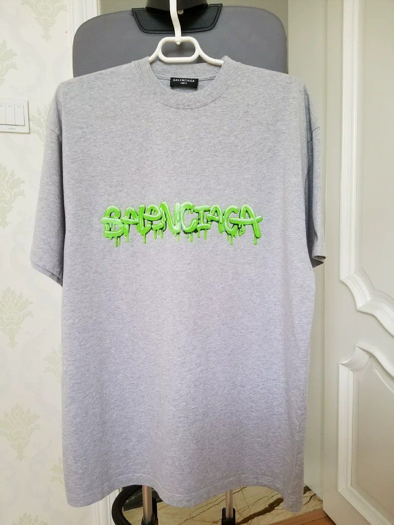Balenciaga Balenciaga Grey Jelly Label T-Shirt 2505-Nextarrow Size US S / EU 44-46 / 1 - 2 Thumbnail