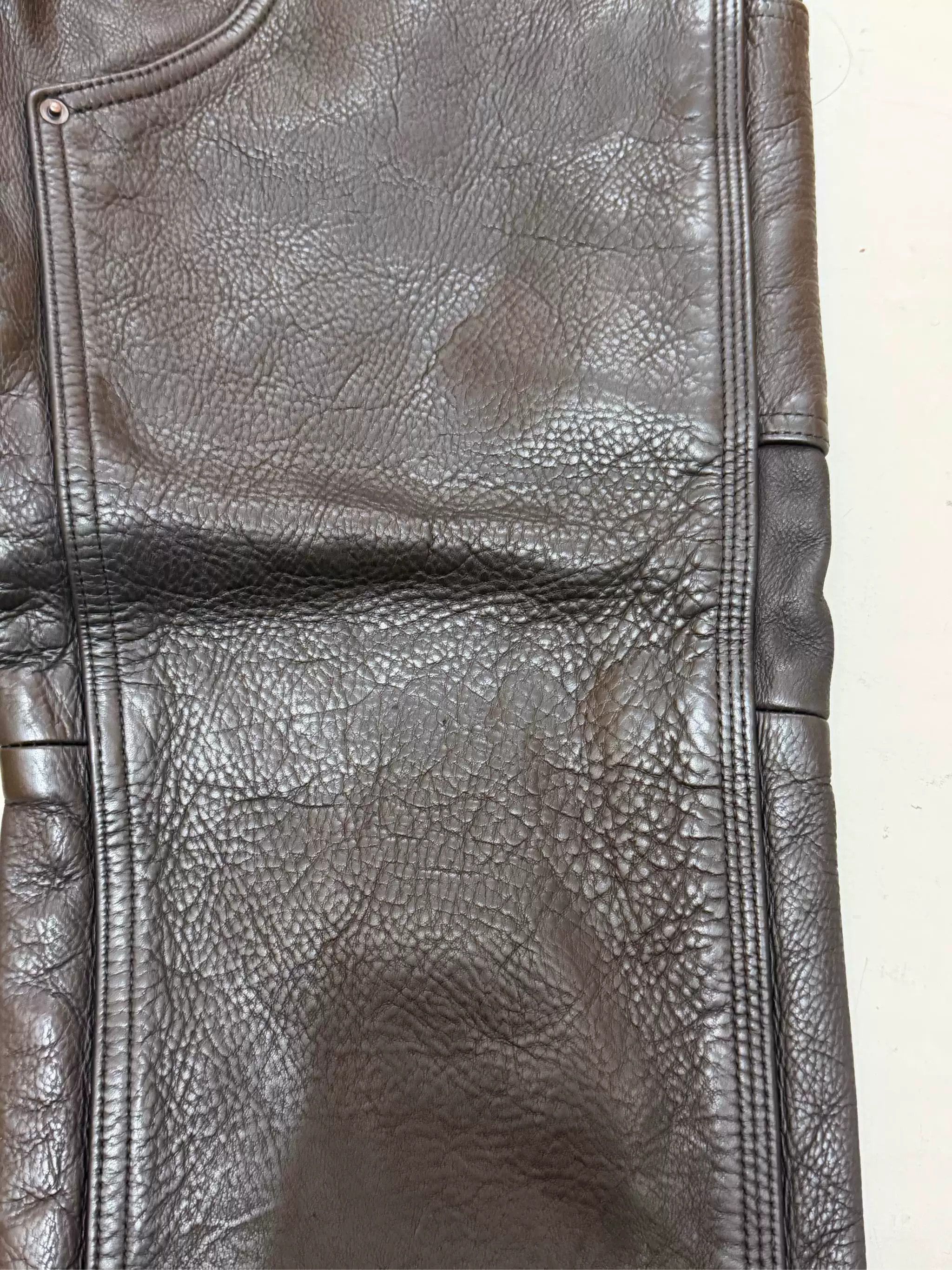 Other Japanese Retro Cowhide Leather Pants Size US 28 / EU 44 - 2 Thumbnail