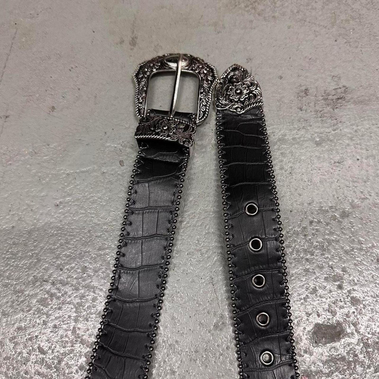 Other Black western snakeskin belt 26-32 MENS Size ONE SIZE - 4 Thumbnail