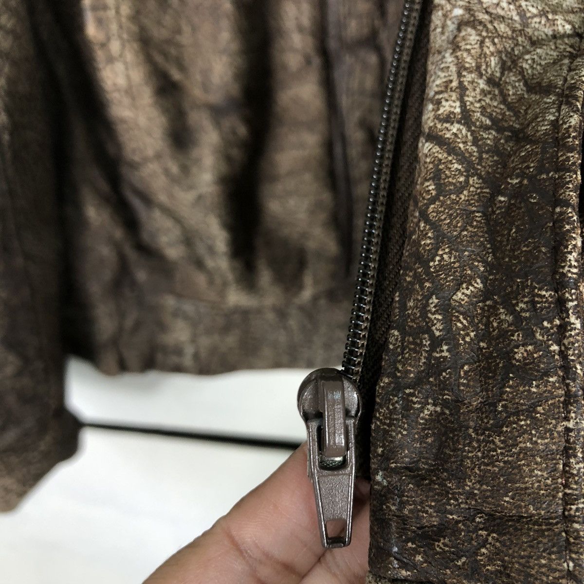 Genuine Leather 🔥Vtg Fly Bomber Leather Jacket Bondage Design Inspector Size US L / EU 52-54 / 3 - 15 Thumbnail