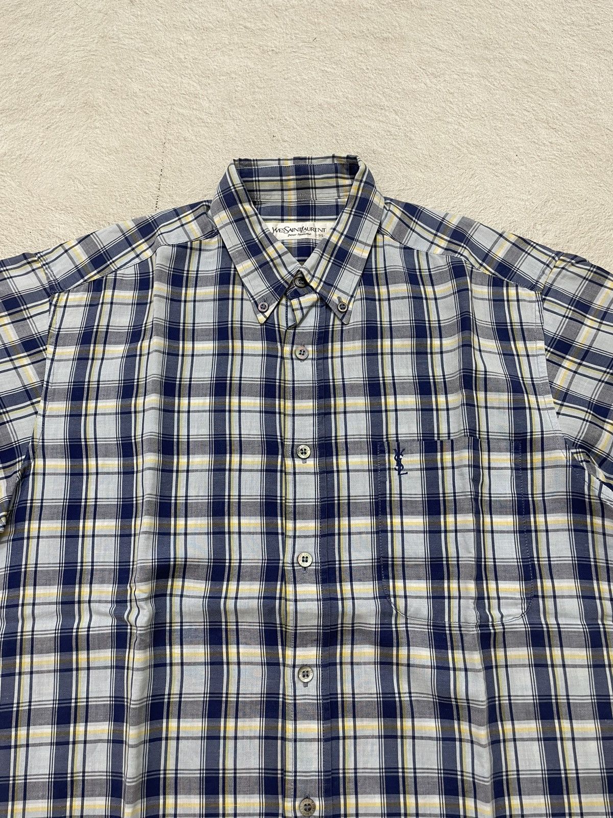 Yves Saint Laurent Vintage YSL Archival Plaid Short Shirt Y2K ifsix LGB Japan Size US L / EU 52-54 / 3 - 2 Thumbnail