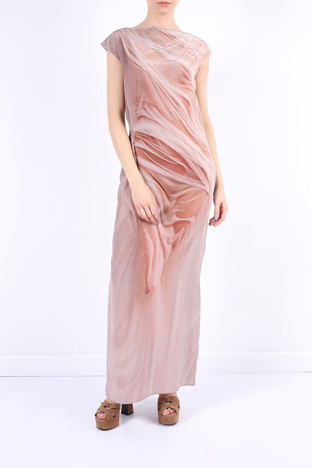 Maison Margiela S/S 16 'Wet Look' Silk Maxi Dress | Grailed