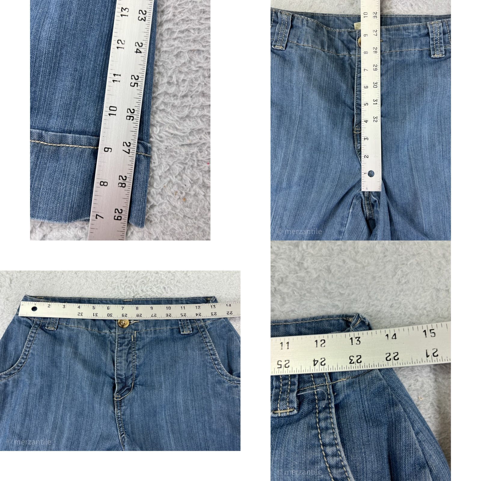 Vintage Passports Jeans Womens 6 Blue Denim Flared Mid Rise 29in Inseam 5-Pocket Cotton Blend Jeans Size 28" / US 6 / IT 42 - 9 Thumbnail