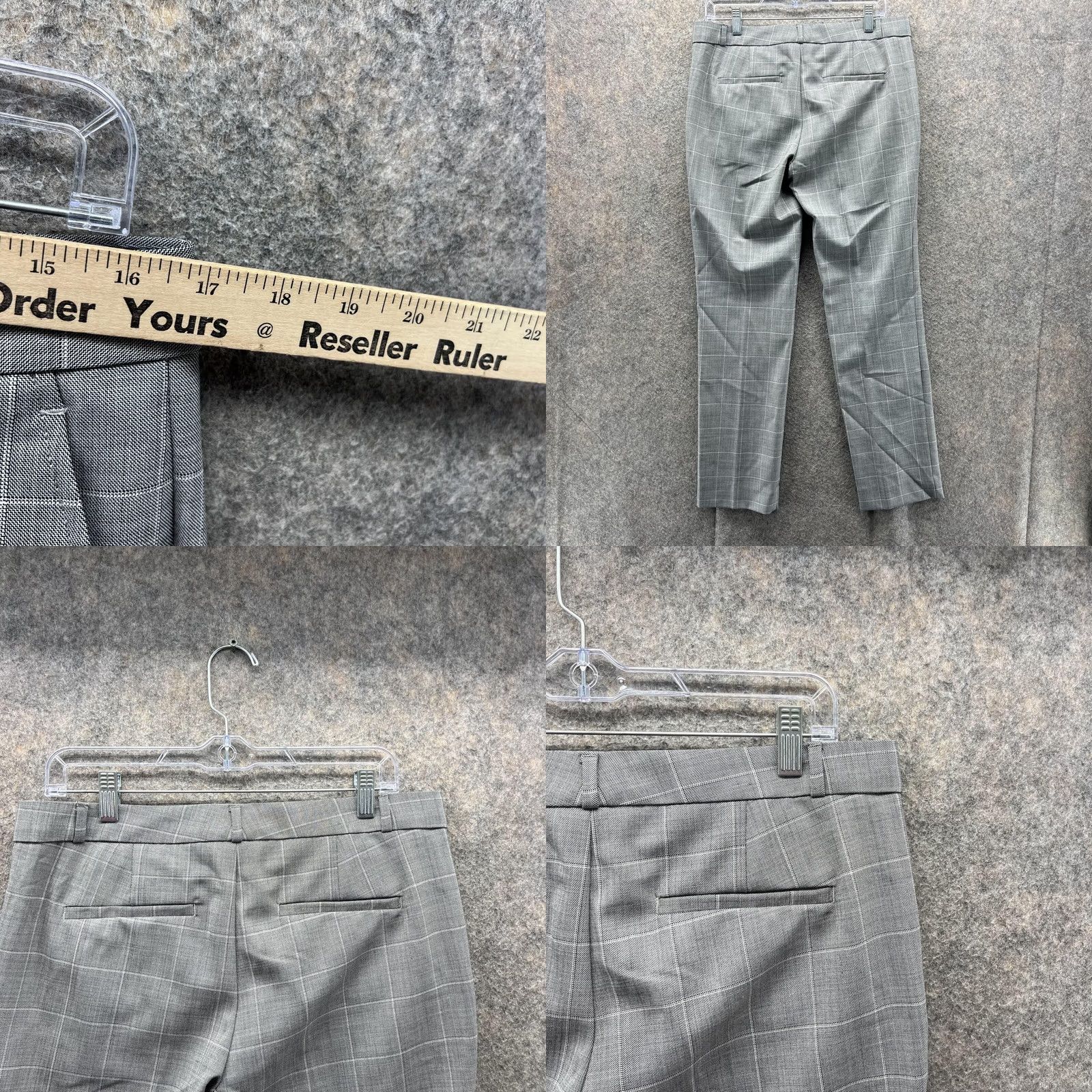Banana Republic Banana Republic Pants Women 8 Gray Wool Chino Straight Rise Mid 34 in Inseam 30 in Button Zip Pockets Size 30" / US 8 / IT 44 - 8 Thumbnail