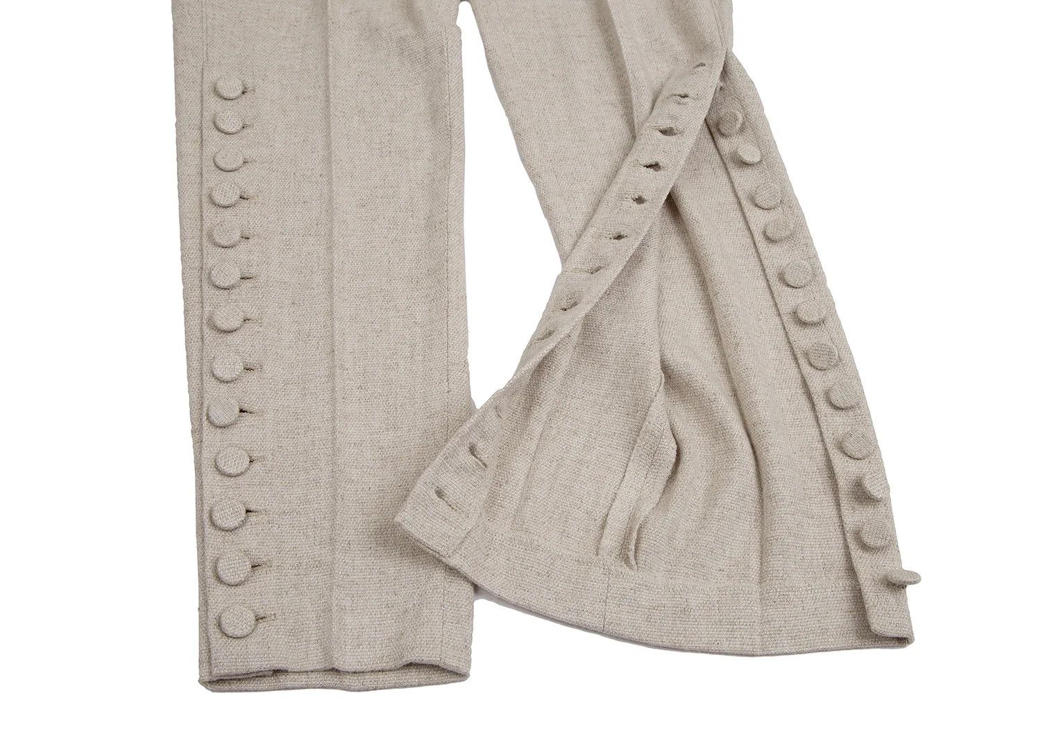 Jean Paul Gaultier Linen Buttoned Tapered Pants in Beige Size 48 Size US 32 / EU 48 - 10 Thumbnail