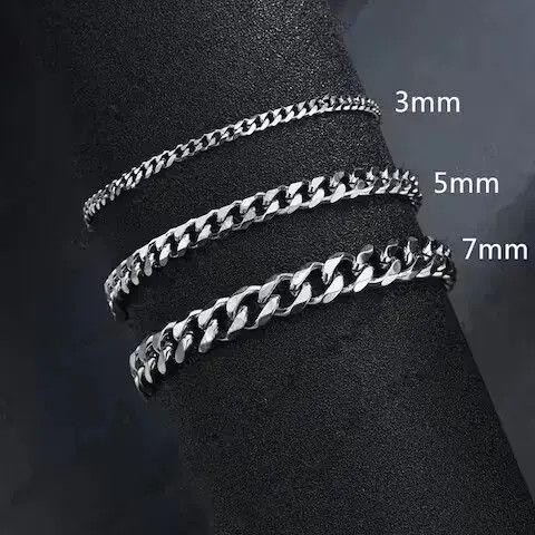 VIBE New Trendy Cuban Chain Men Bracelet Classic Size ONE SIZE - 2 Thumbnail