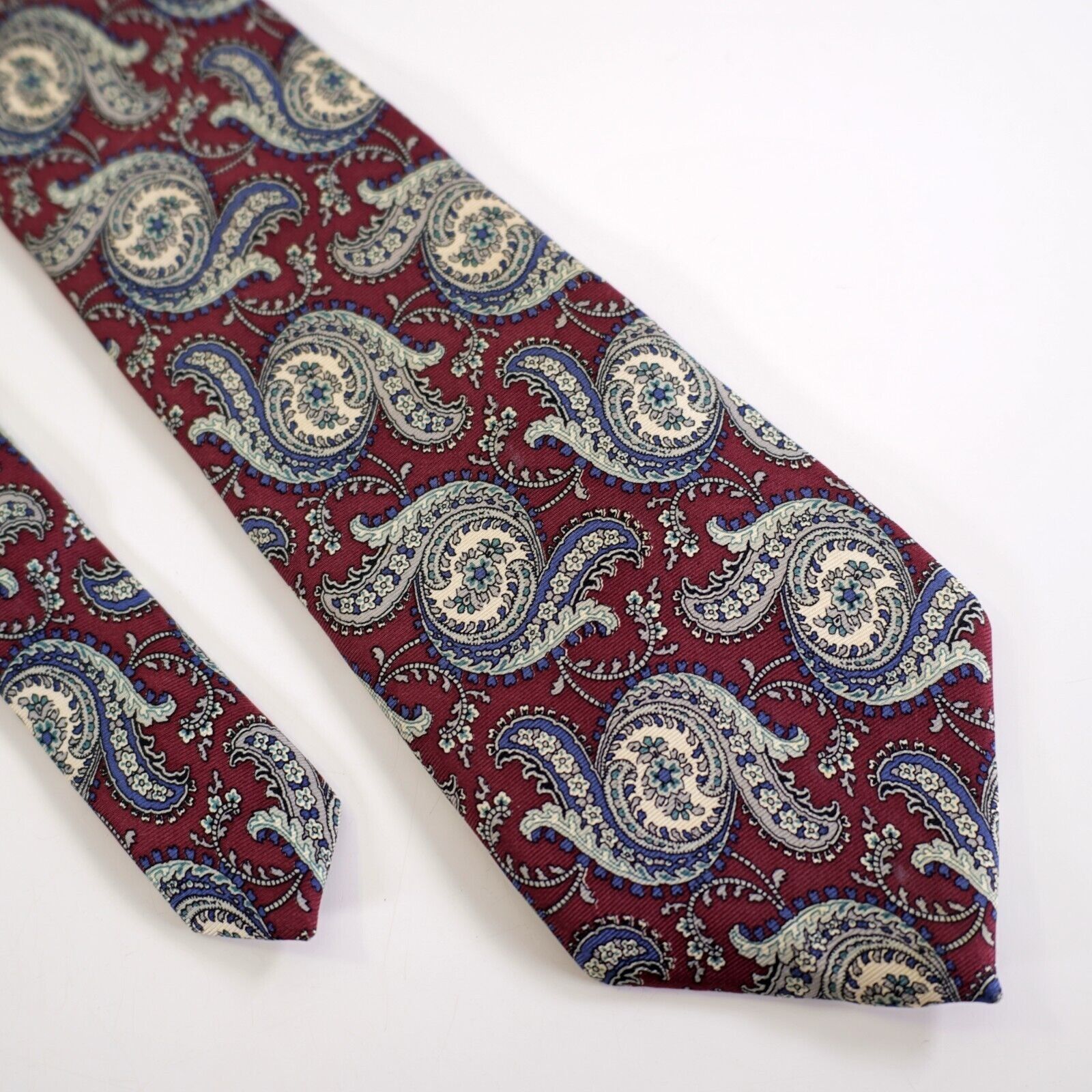 Dior Christian Dior Vintage Red Blue Paisley Print Silk Tie USA I Size ONE SIZE - 1 Thumbnail