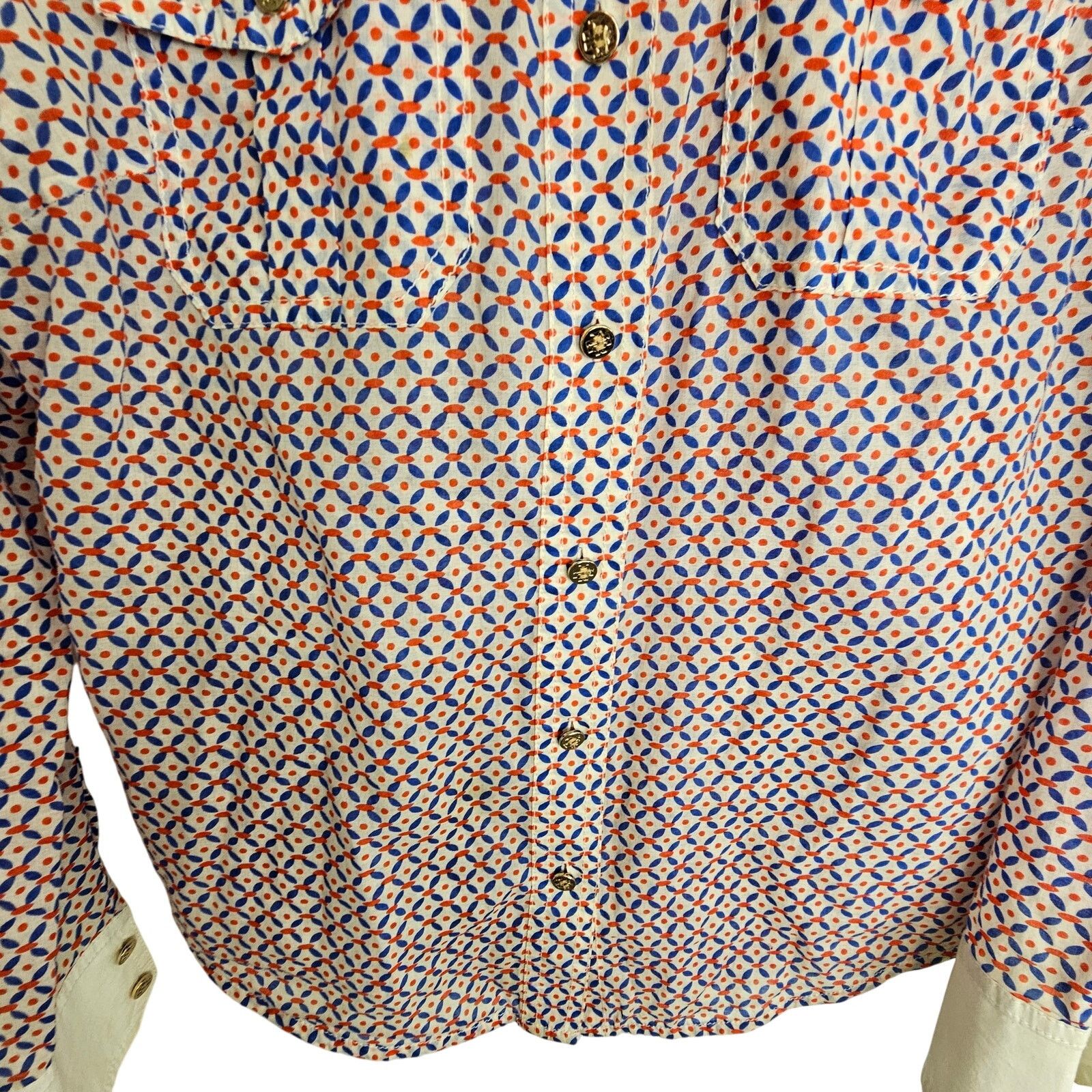 Tory Burch Tory Burch Brigitte Contrast Trim Blouse Old Money Quiet Lux Size S / US 4 / IT 40 - 4 Thumbnail