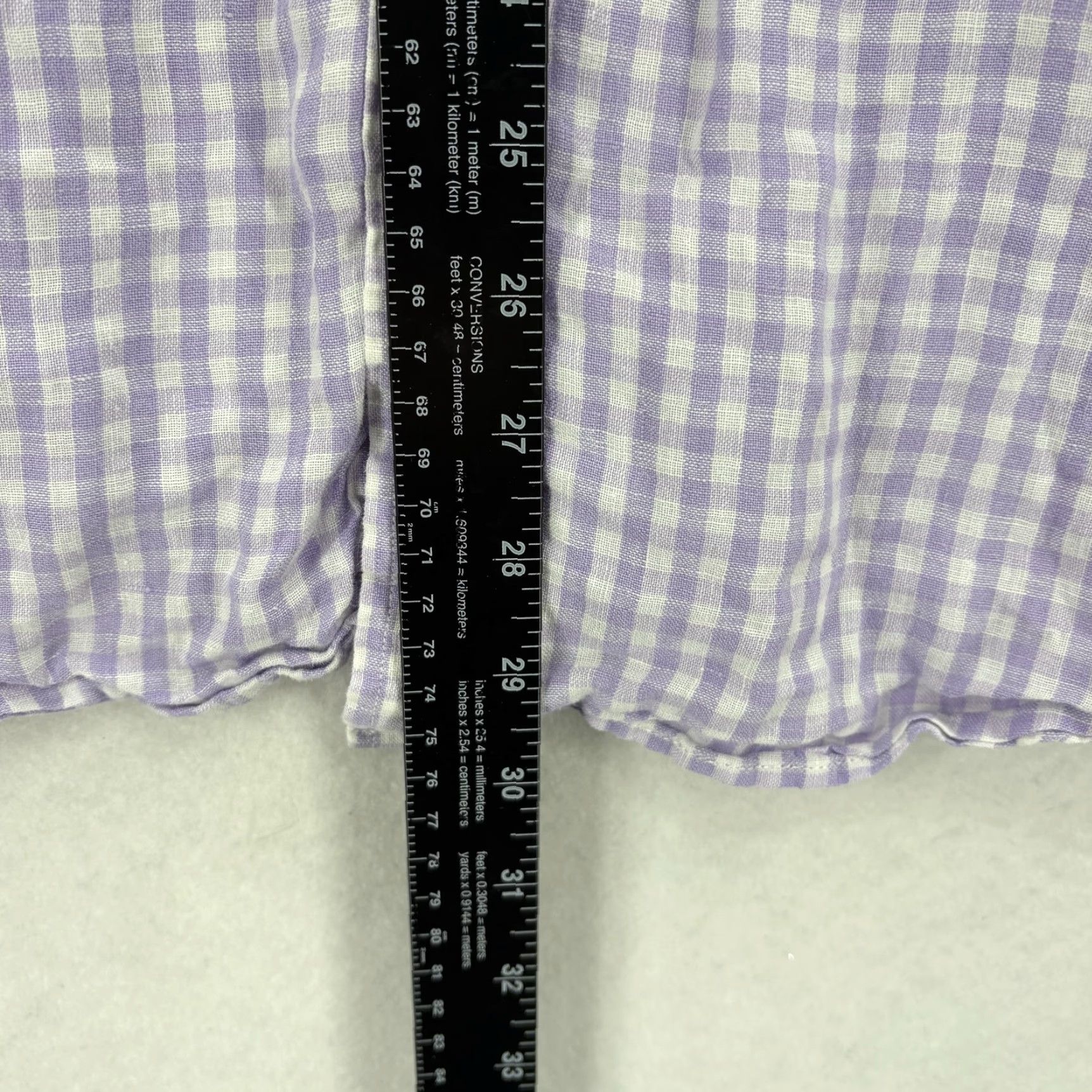 Banana Republic Banana Republic Shirt Mens XL Purple Check Short Sleeve Button Up Camden Linen Size US XL / EU 56 / 4 - 6 Thumbnail