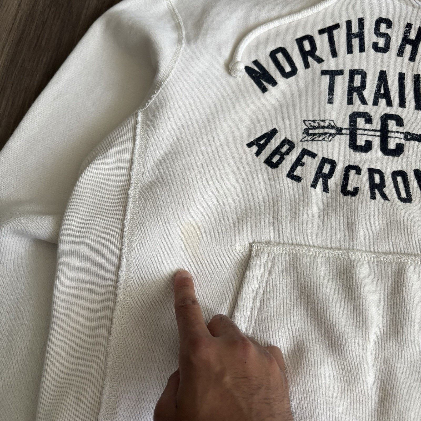 Abercrombie & Fitch × Vintage Vintage Abercrombie & Fitch Hoodie Mens Size M Cream Size US M / EU 48-50 / 2 - 3 Thumbnail