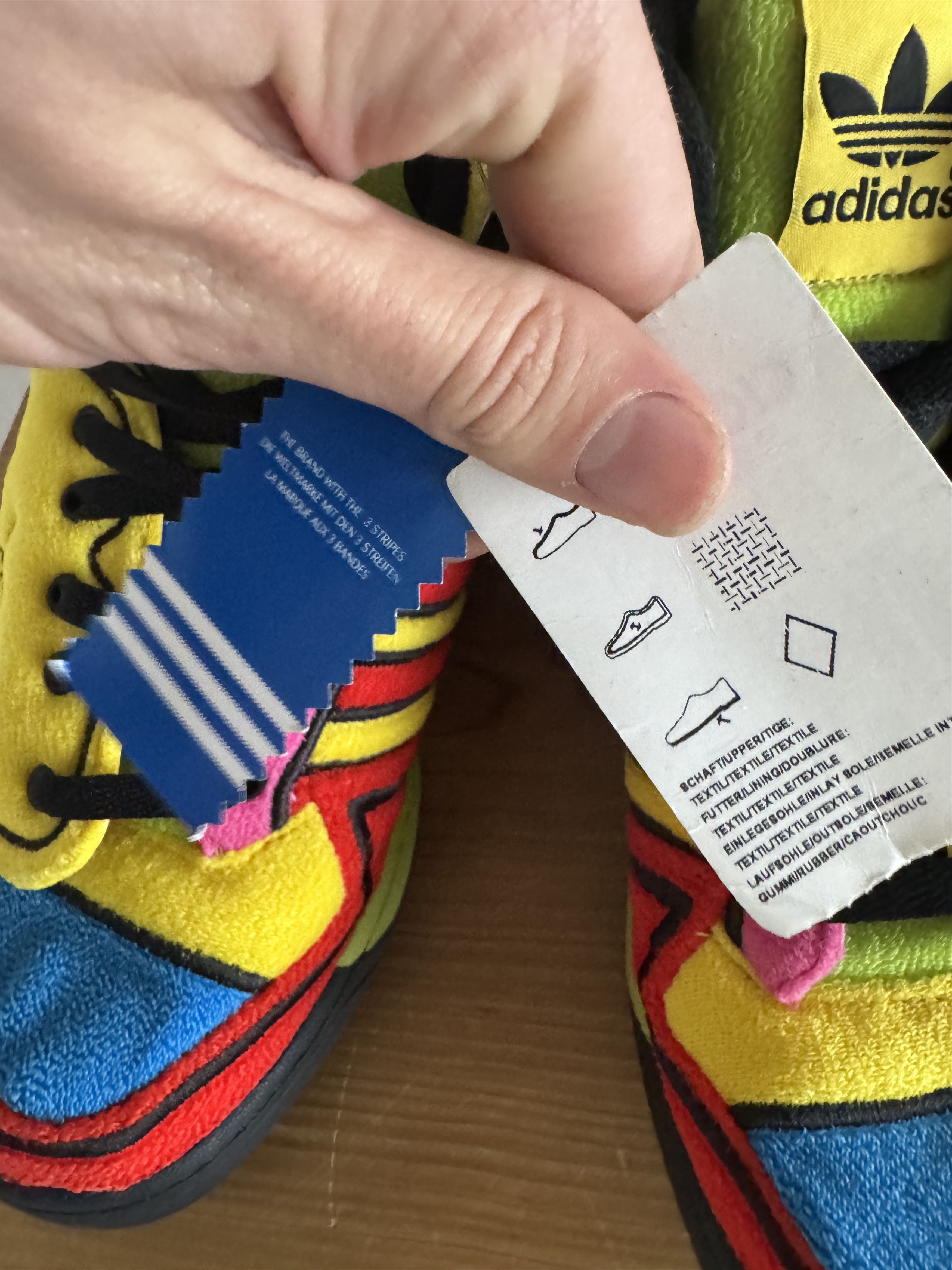 Adidas × Jeremy Scott Winged Rainbow Fleece High Top Sneakers Size US 9.5 / EU 42-43 - 9 Thumbnail