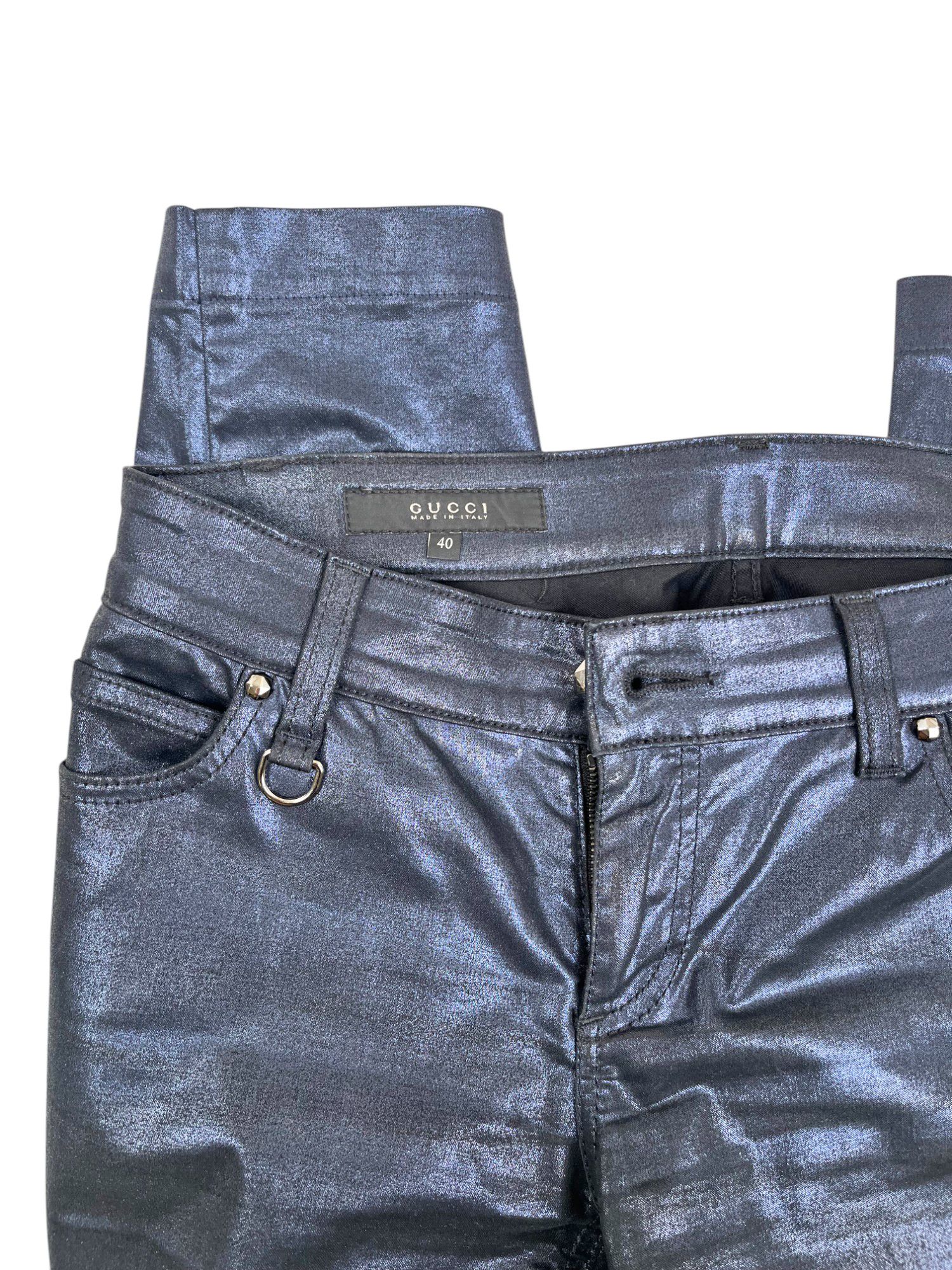 Gucci S/S 2009 Waxed Blue Jeans Size 27" / US 4 / IT 40 - 8 Thumbnail