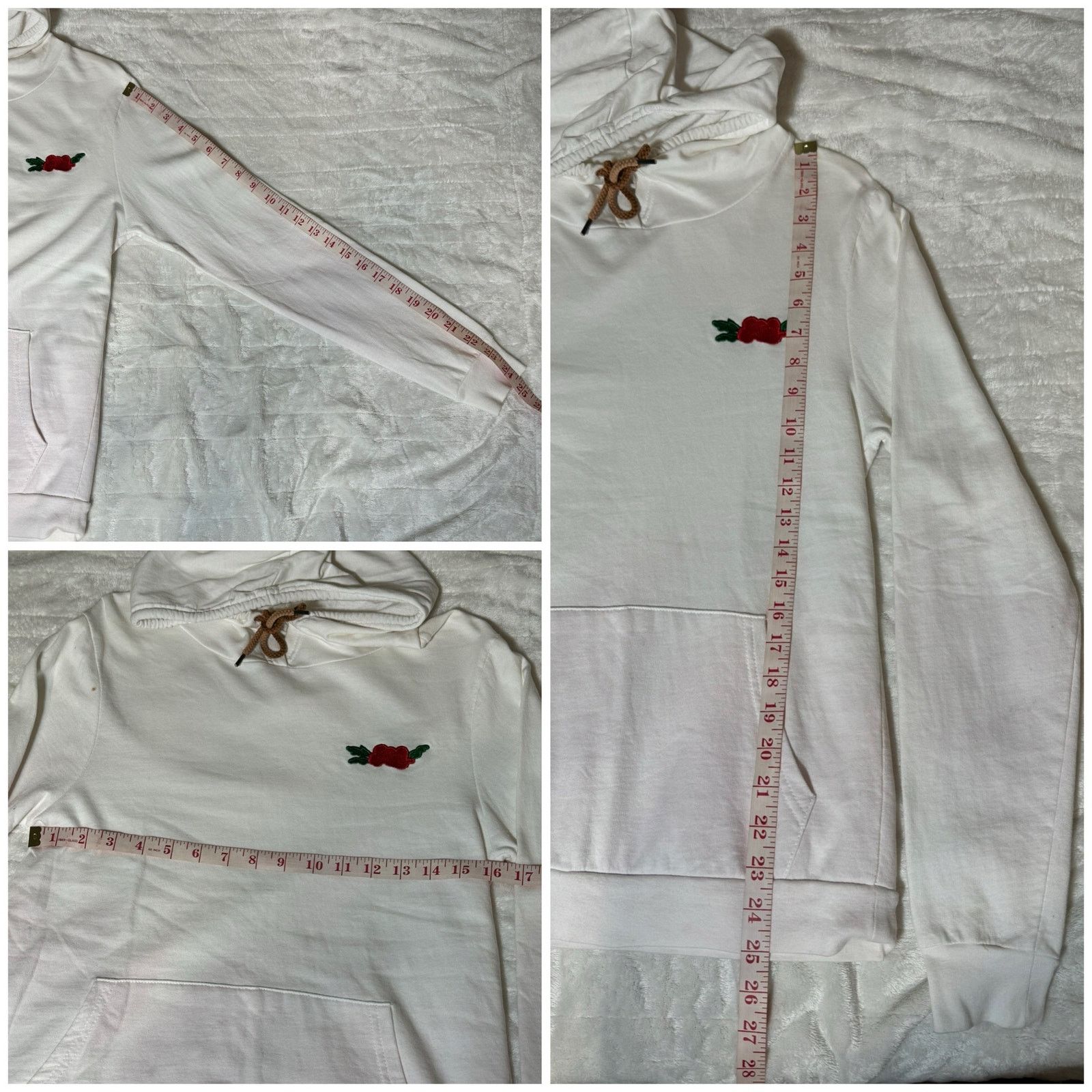 Unknown London On Fire White Hoodie Pullover Jacket Women Size M USED Size M / US 6-8 / IT 42-44 - 8 Thumbnail