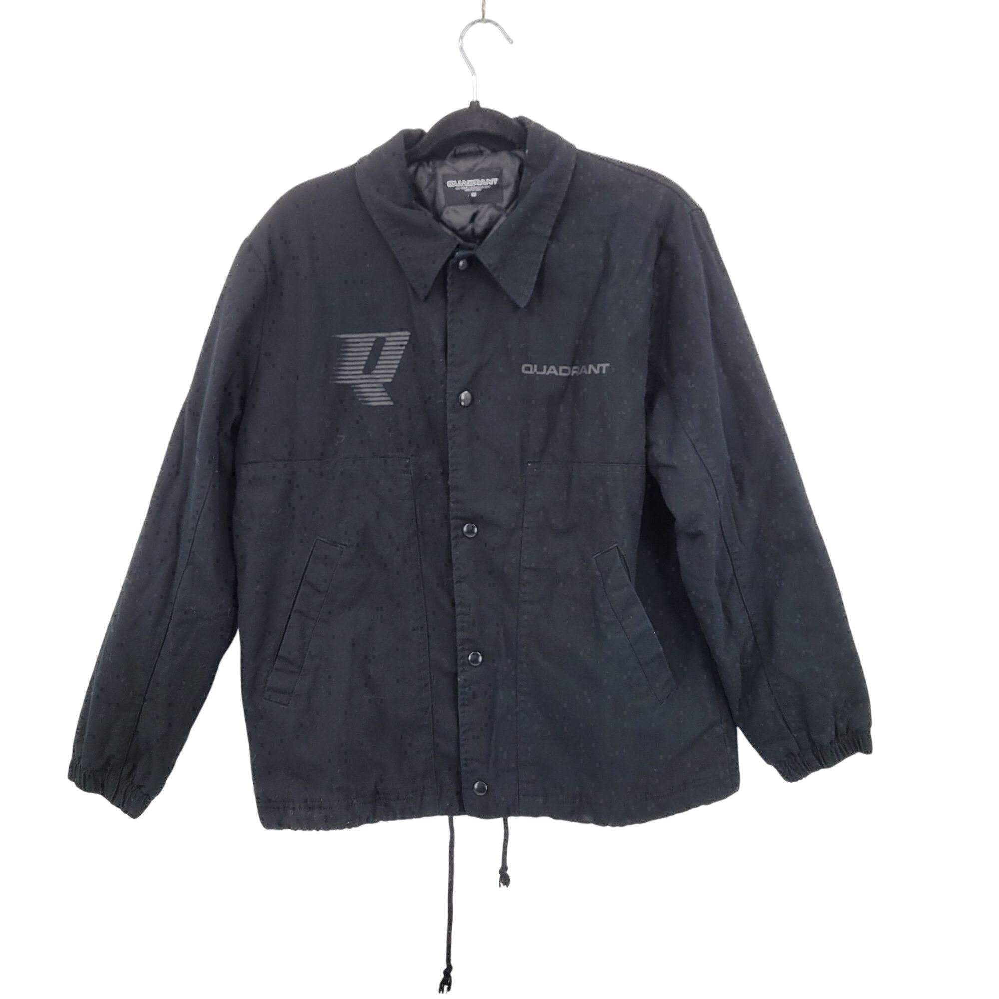 Other Quadrant Mens Black Canvas Logo Jacket M Cotton Barn Bomber Size US M / EU 48-50 / 2 - 11 Thumbnail