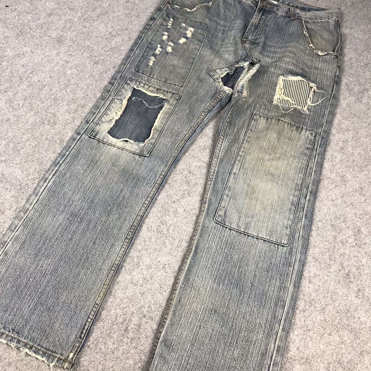 Japanese Brand JOGE MARTIN BAGGY DENIM PATCHWORK DISTRESSED JEANS PANTS Size US 32 / EU 48 - 4 Thumbnail