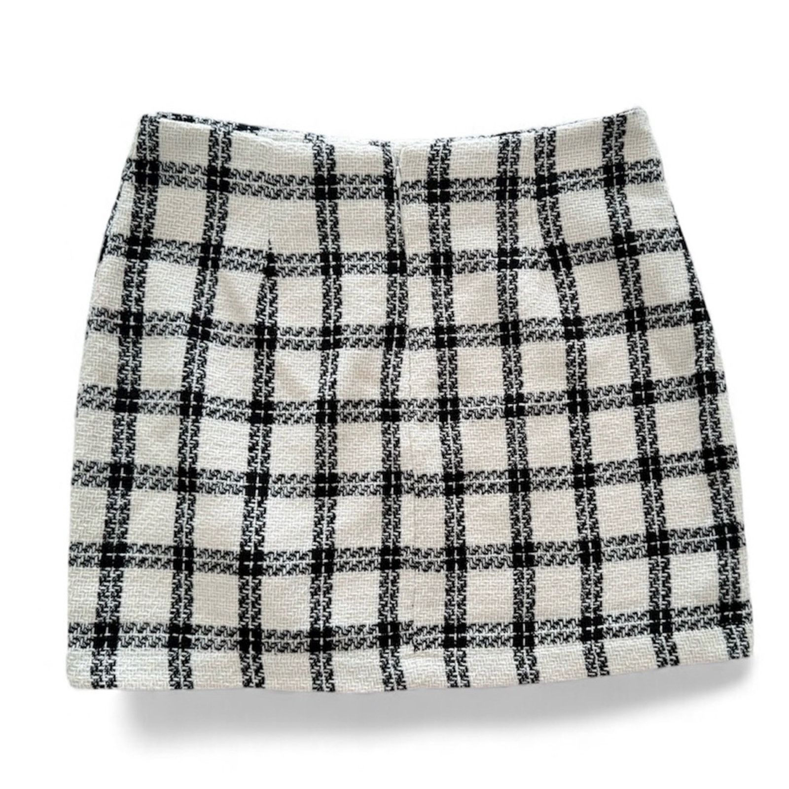 & Other Stories HYFVE Black and White Plaid Mini Skirt size L Size 30" / US 8 / IT 44 - 3 Thumbnail