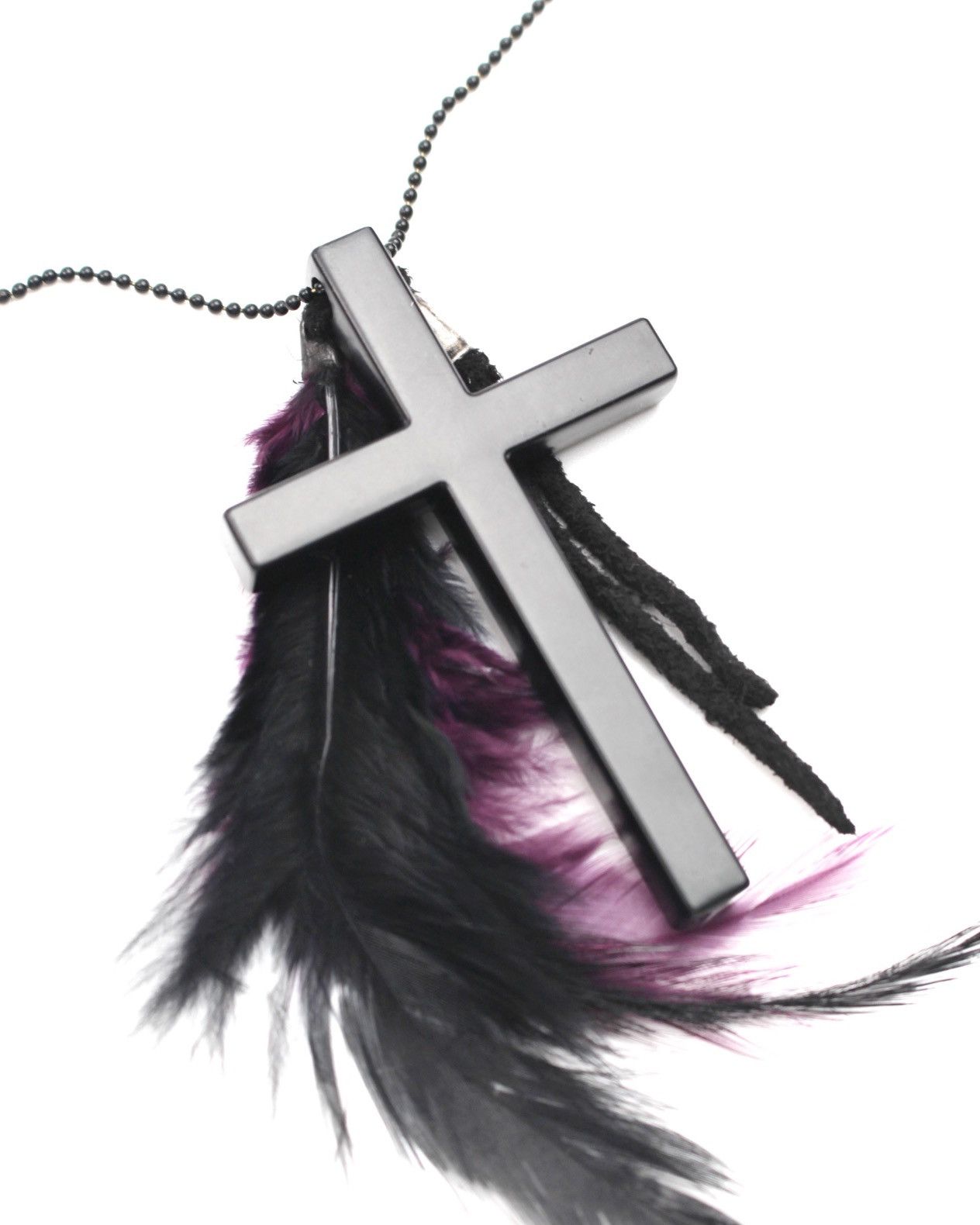 If Six Was Nine 2000S DARK CROSS FEATHER NECKLACE SILVER SUN DETAIL Size ONE SIZE - 5 Thumbnail