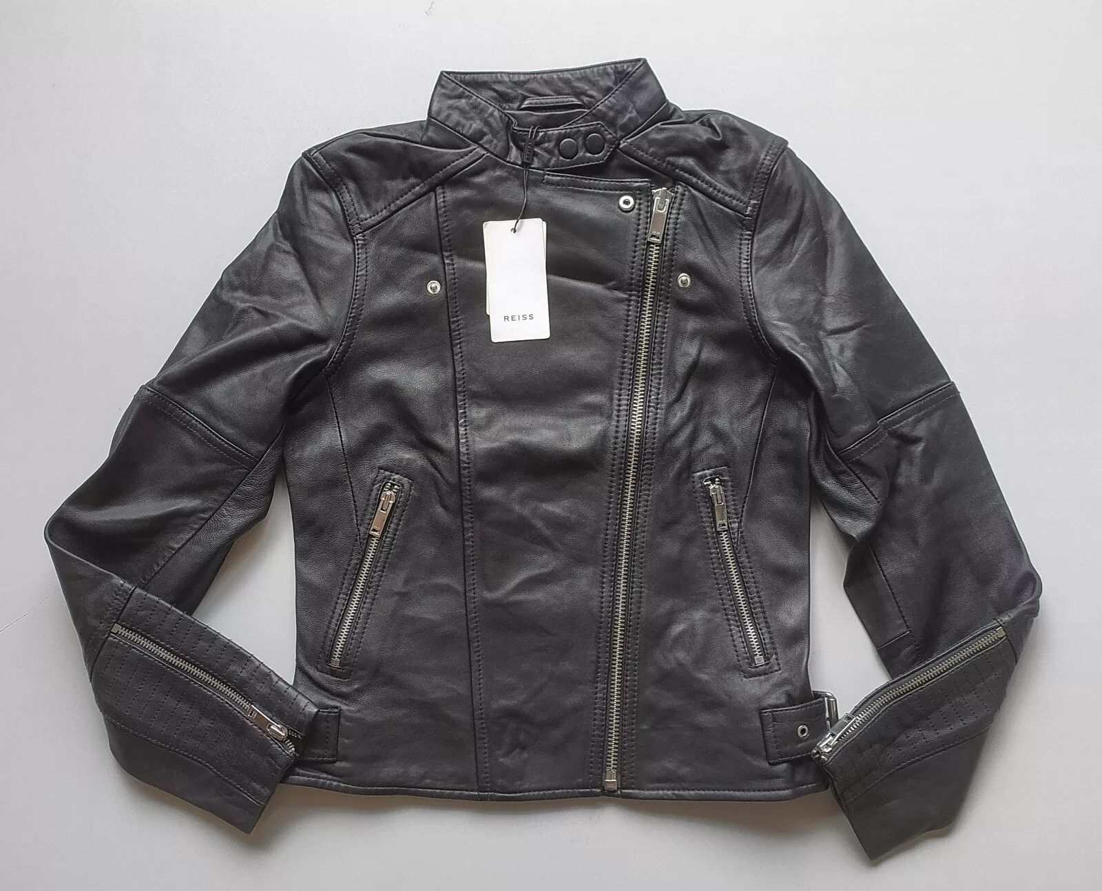 Reiss REISS Women's Tallis Leather Biker Jacket UK6/US2 IFD-0718 Size XS / US 0-2 / IT 36-38 - 1 Thumbnail