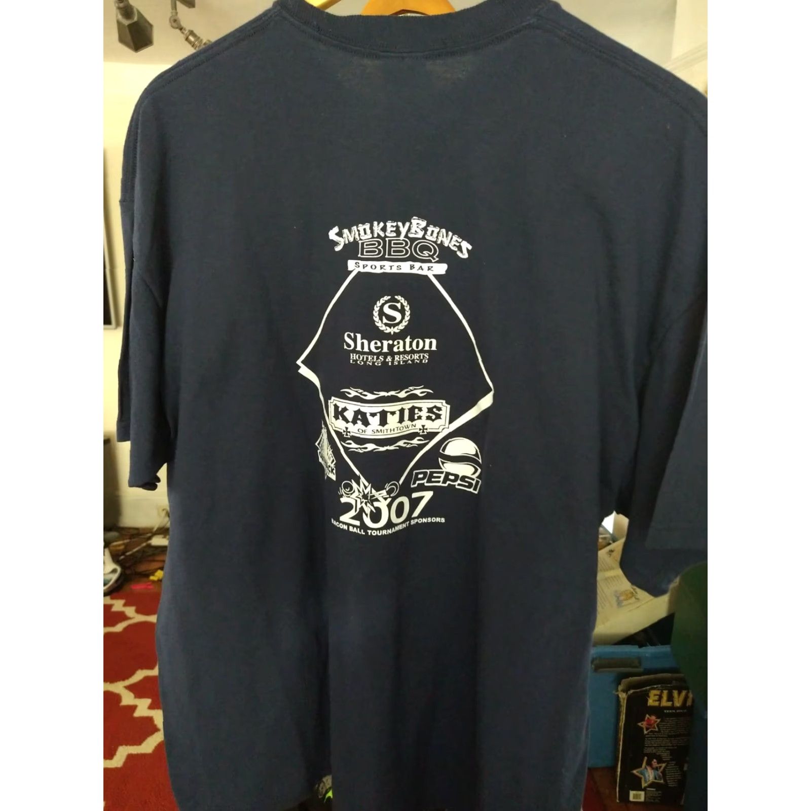 Jerzees VINTAGE Bacon Ball NYPD Baseball Tournament Sponsors T-shirt XL Blue Men Short Sleeve 2007 JERZEES Size US XL / EU 56 / 4 - 3 Thumbnail