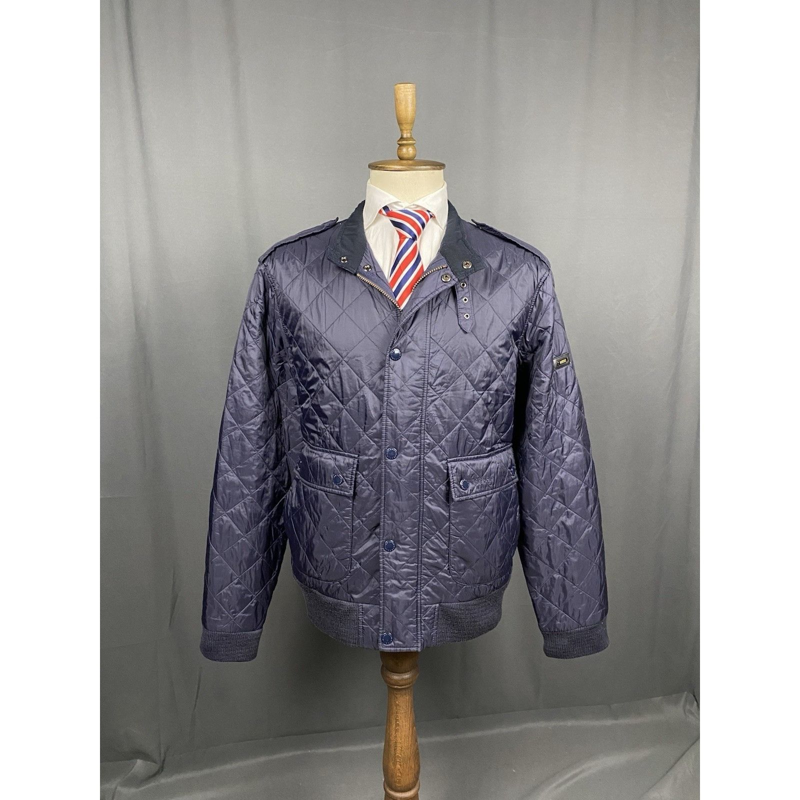 Barbour Barbour International Quilt Flyer Men's Blue Quilted Jacket Size US XXL / EU 58 / 5 - 1 Thumbnail