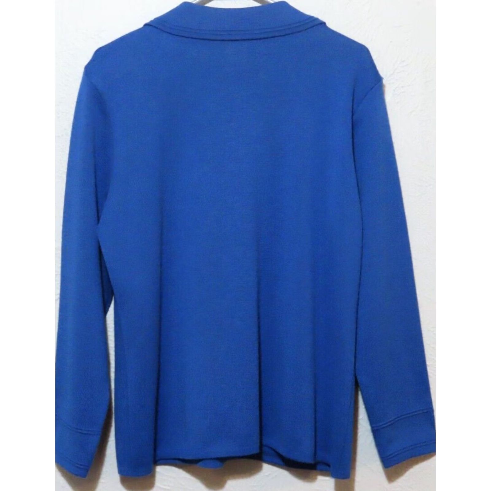 Vintage Appleseed's Cardigan Womens 14P Blue Wool Blend Shoulder Pads Pockets Knit - Casual, Travel, Business - Dry Clean Only - Fall, Spring, Winter Size XL / US 12-14 / IT 48-50 - 6 Thumbnail