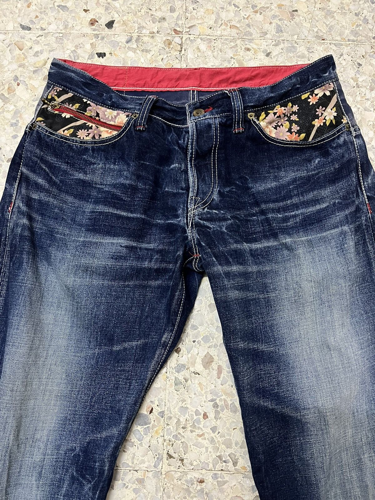Japanese Brand Japanese brand Eternal distressed denim sakura design Size US 33 - 2 Thumbnail