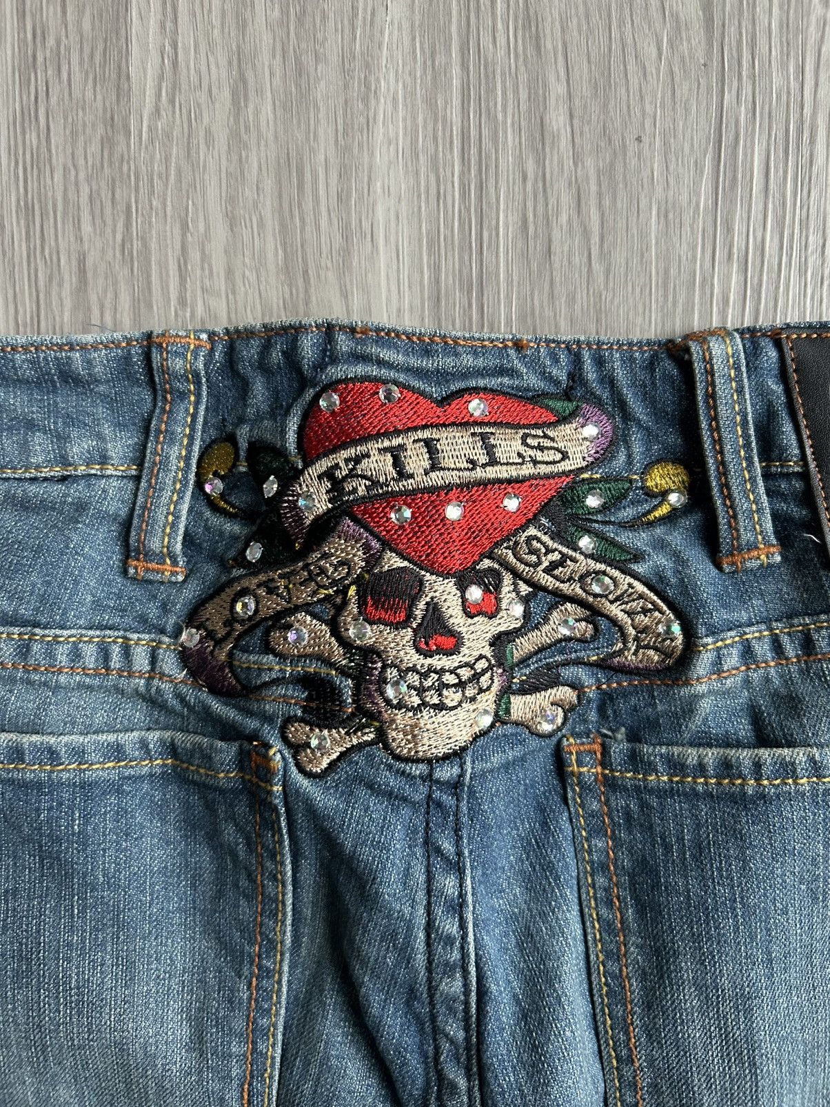 Ed Hardy Ed Hardy Embroidered Love Kills Slowly Jeans Size 30 Size 30" / US 8 / IT 44 - 3 Thumbnail