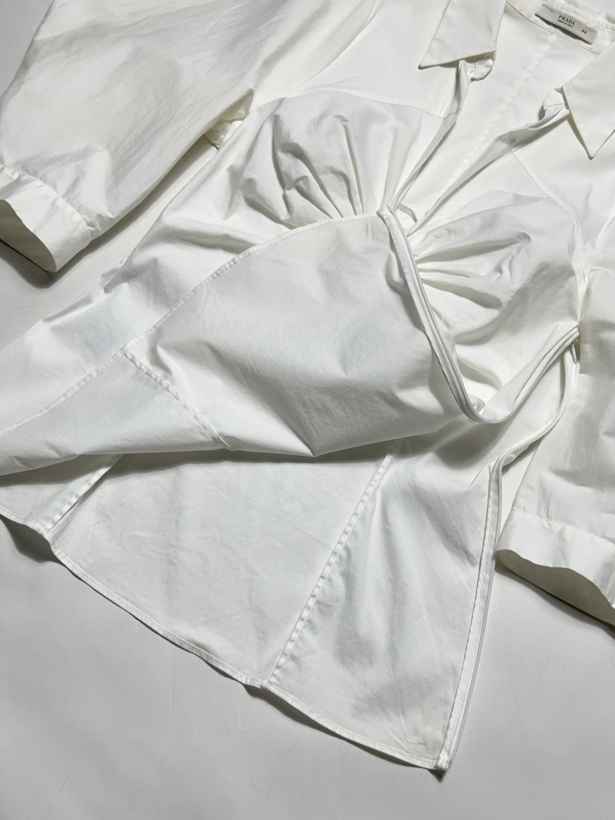 Prada Rare 2009 Prada White Tied Blouse Size M / US 6-8 / IT 42-44 - 6 Thumbnail