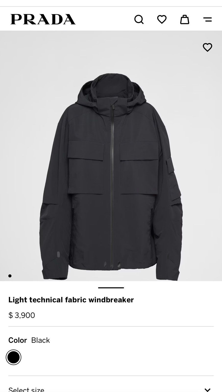Prada $4k Prada Light technical fabric windbreaker Size US L / EU 52-54 / 3 - 5 Thumbnail