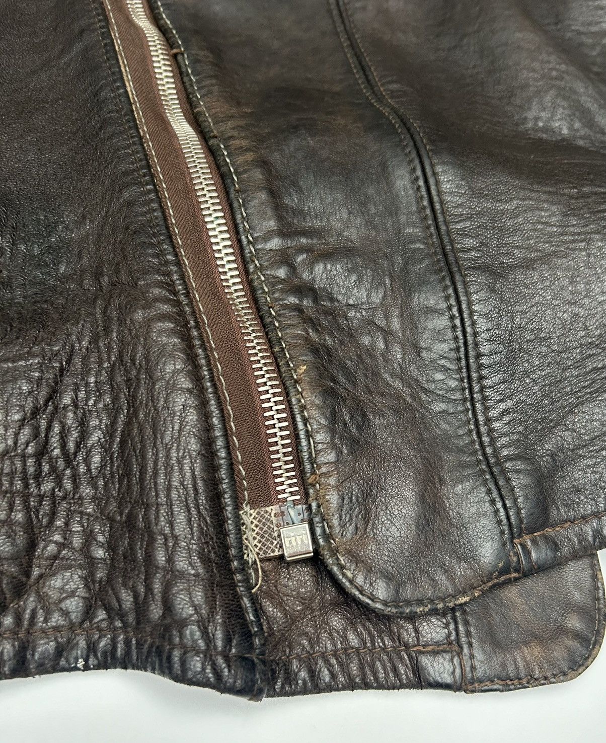 Vintage 30-40’s WWII German Leather Motorcycle Jacket DRP Zipp Size US S / EU 44-46 / 1 - 10 Thumbnail