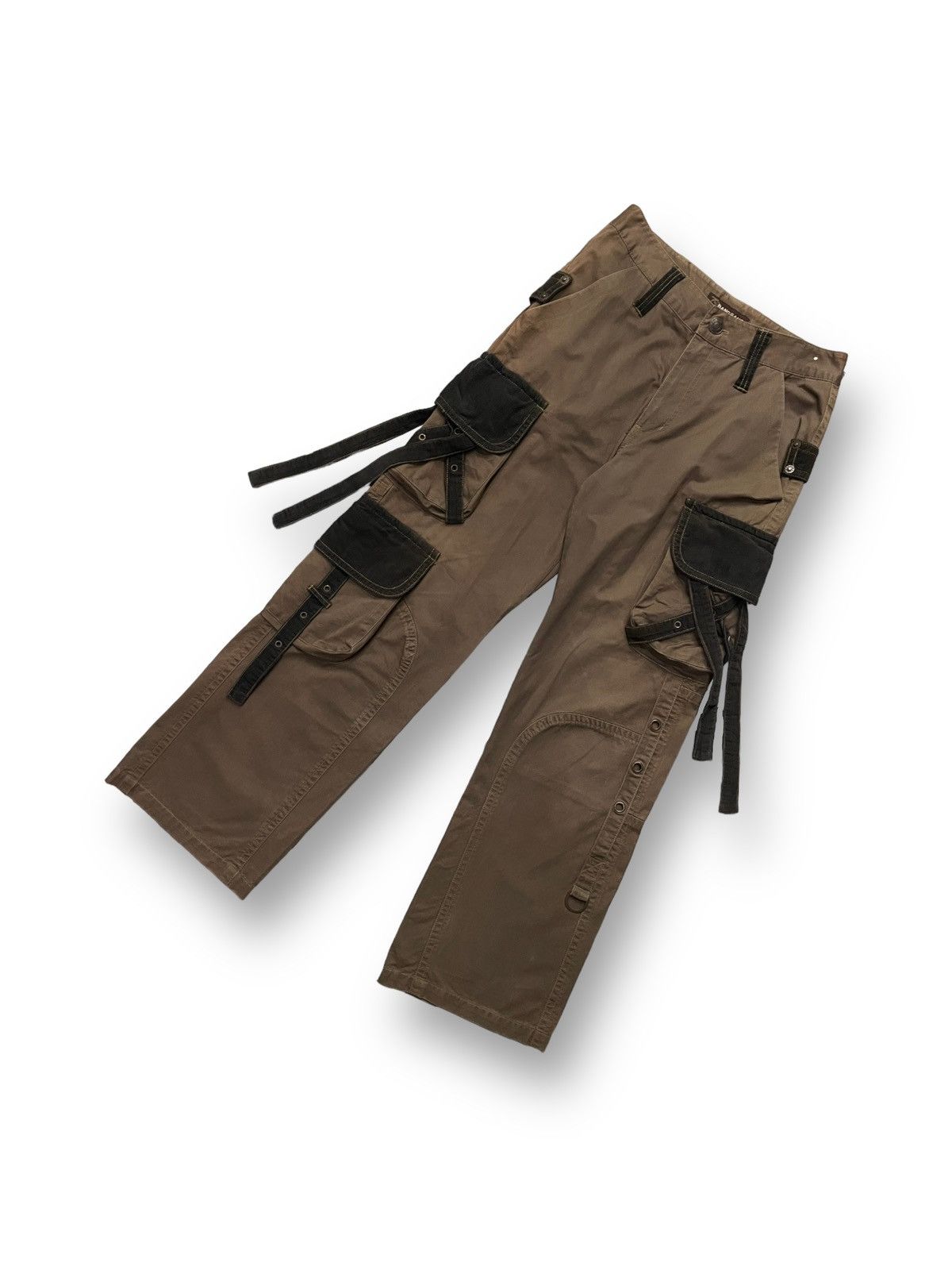 If Six Was Nine × Japanese Brand × Le Grande Bleu (L.G.B.) Bangbang Predator Bondage Parachute Baggy Thick Cargo Pants Size US 30 / EU 46 - 3 Thumbnail