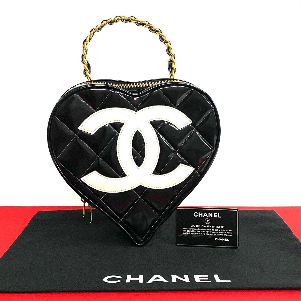 Chanel Handbag Black Enamel