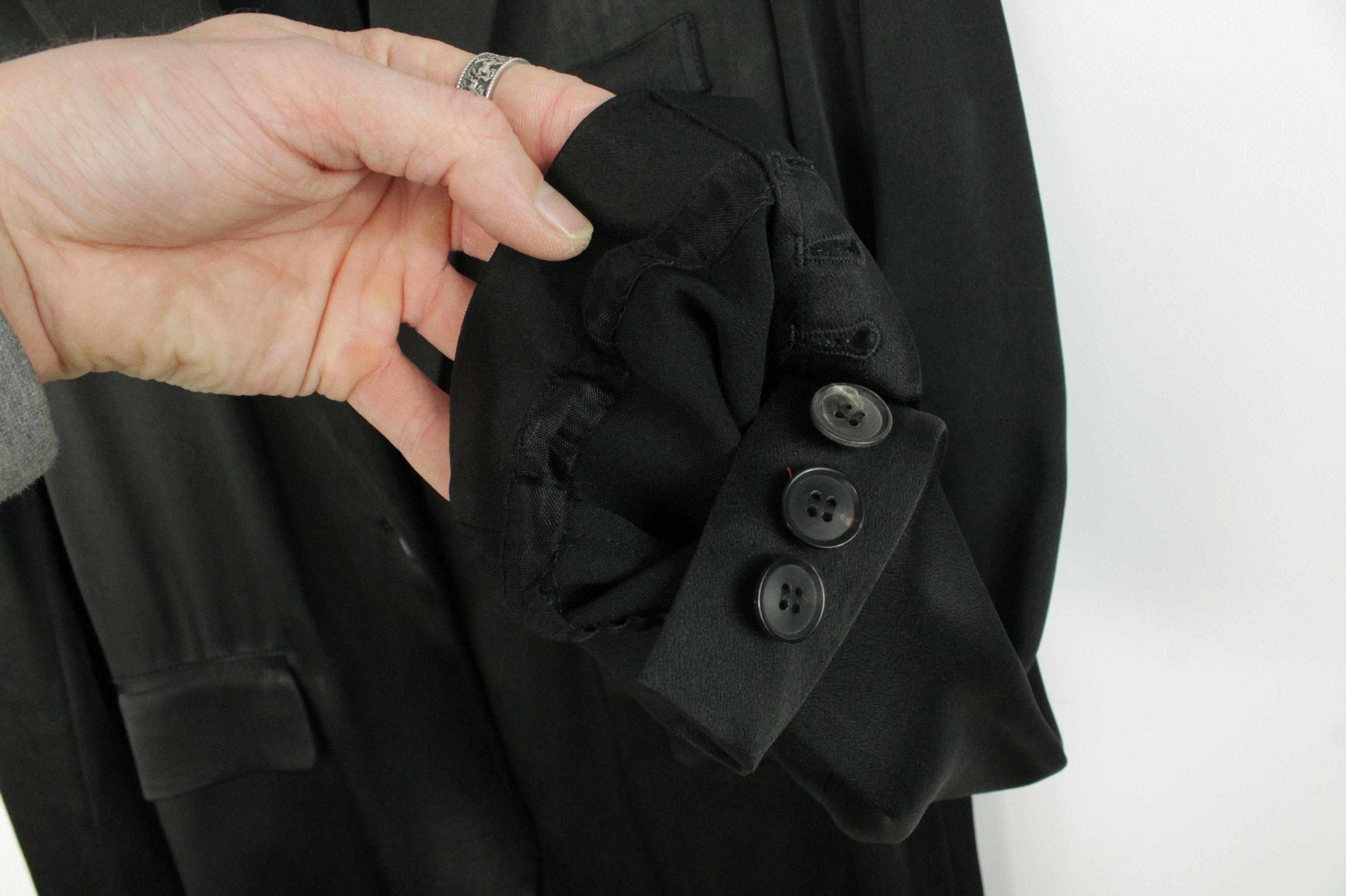 Nili Lotan NILI LOTAN Sophia Satin Blazer Jacket in Black Size S / US 4 / IT 40 - 6 Thumbnail