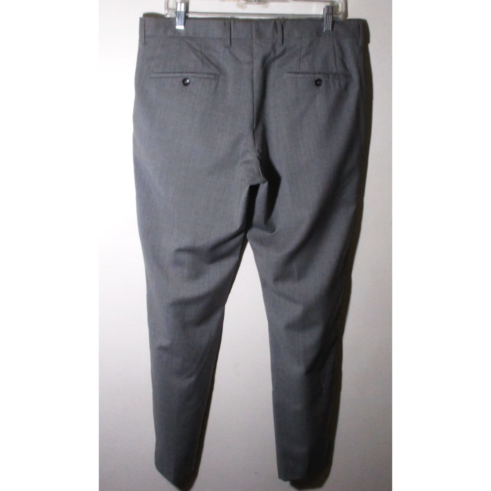 Hugo Boss HUGO BOSS Gray 100% Wool Flat Dress Pants 34W-31L Mens Flat Front Pocket 5-Pocket Dry Clean Only - Regular Fit Size US 34 / EU 50 - 3 Thumbnail