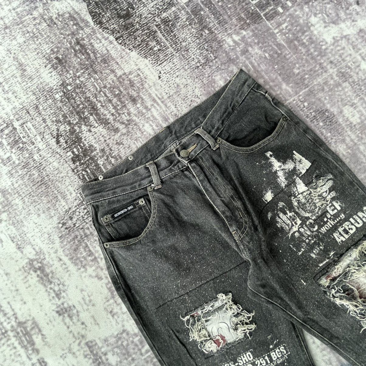 BERNINGS SHO Vintage Distress Bernings Sho Flare Bondage Punk Jeans Size US 28 / EU 44 - 5 Thumbnail