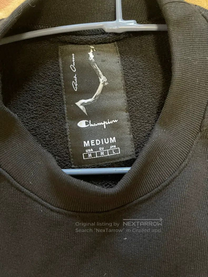 Rick Owens Rick Owens Champion co-branded embroidered pullover sweats Size US M / EU 48-50 / 2 - 6 Thumbnail